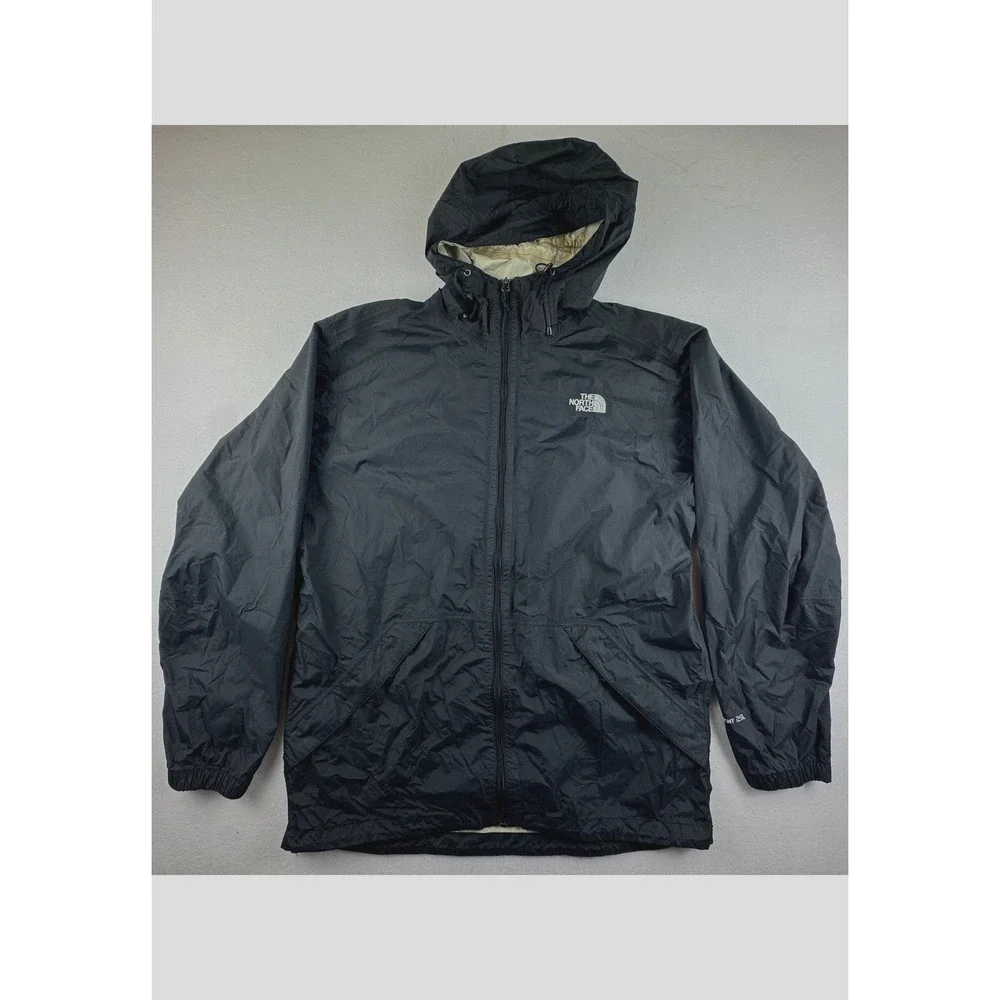The North Face HyVent 2.5L Rain Jacket Mens Large Black Ripstop Hooded